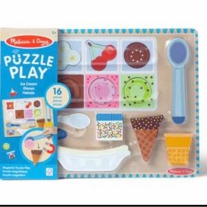 Melissa & Doug Ice Cream Puzzle Play Set - Blue, Pink, Brown